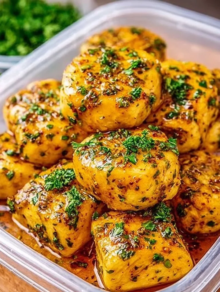 Delicious Garlic Butter Chicken served with herbs and spices