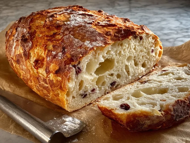 High-Protein Cranberry Nut Loaf with nuts and cranberries on a wooden table