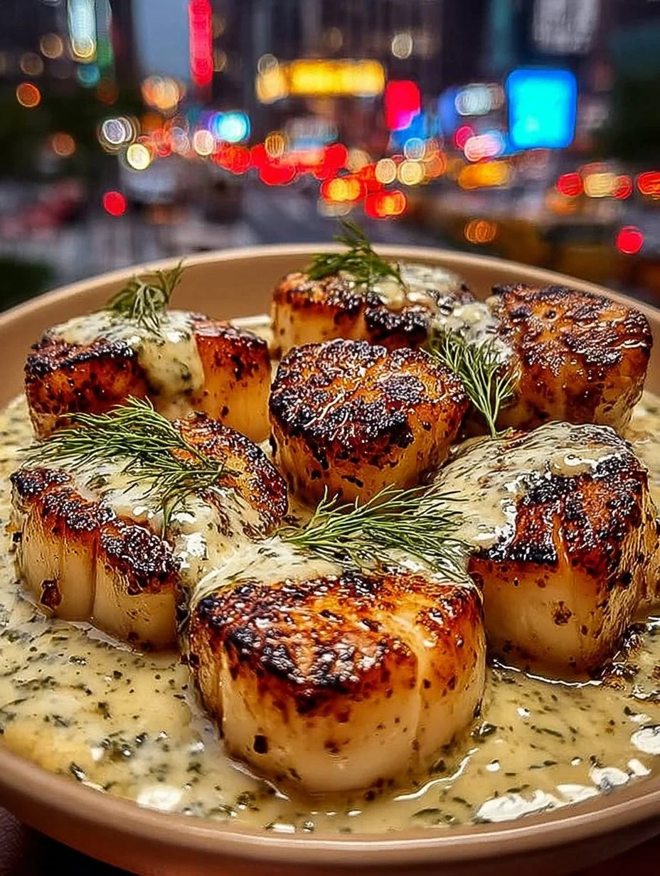 Lemon Dill Fish Bites served with creamy tartar sauce on a plate
