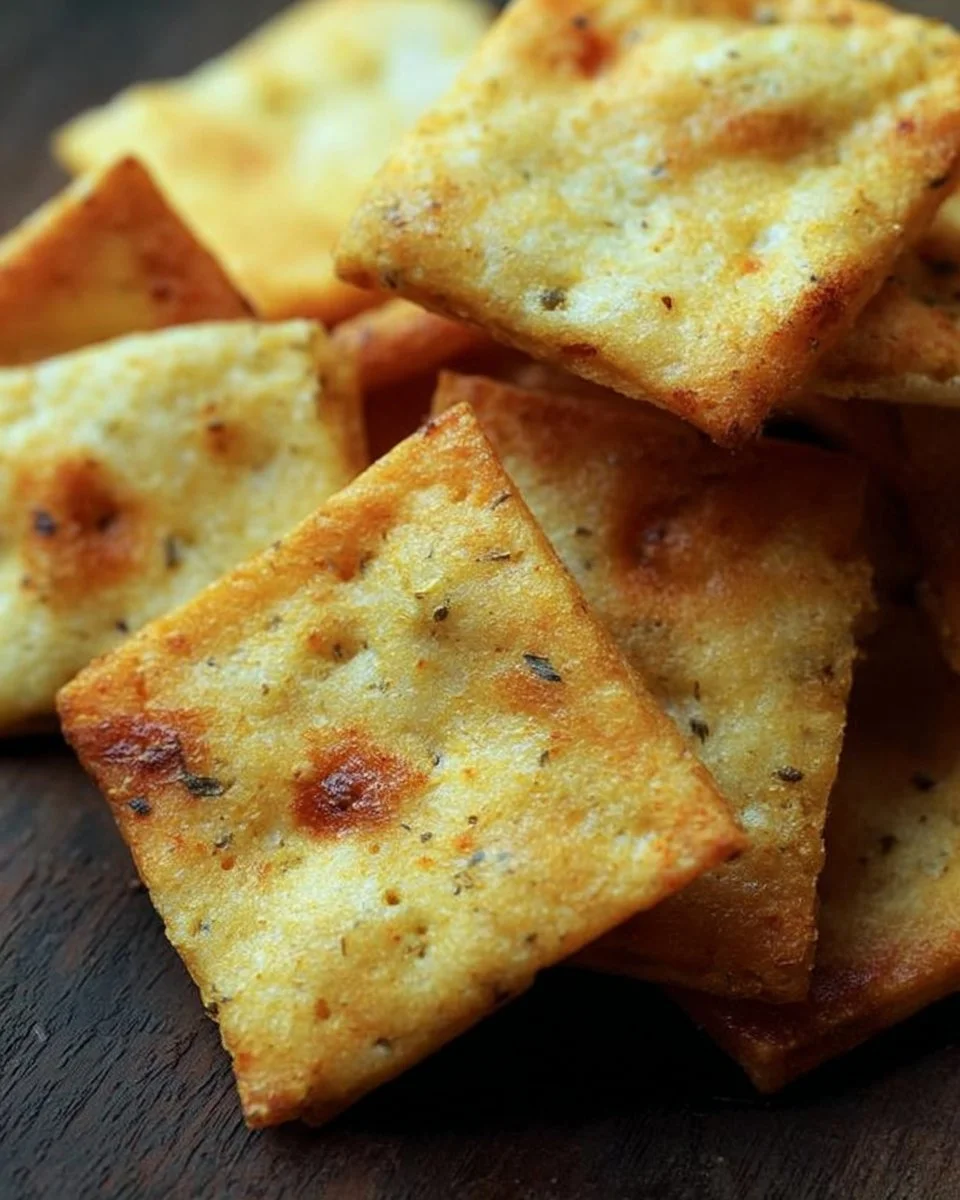 Low carb spicy ranch crackers served on a plate for a flavorful snack.