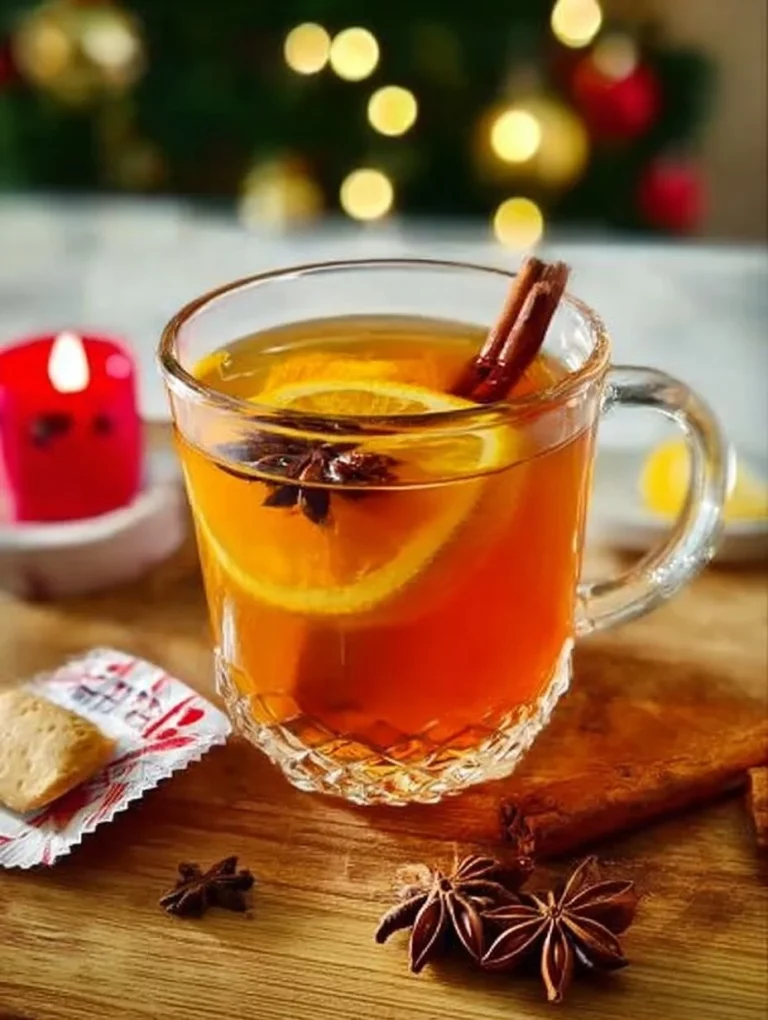 Maple Citrus Hot Toddy in a mug garnished with citrus slices