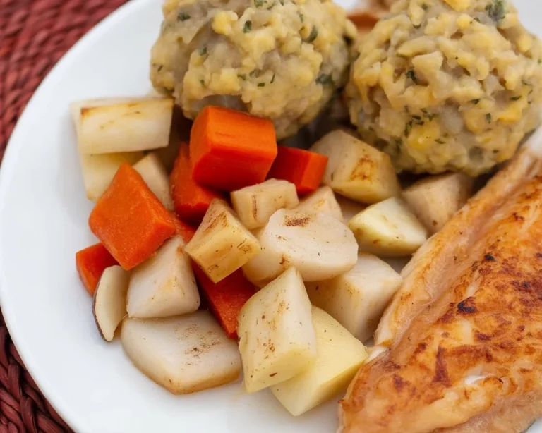 Mini sheet pan roasted vegetables served alongside a turkey and beef tenderloin dish.
