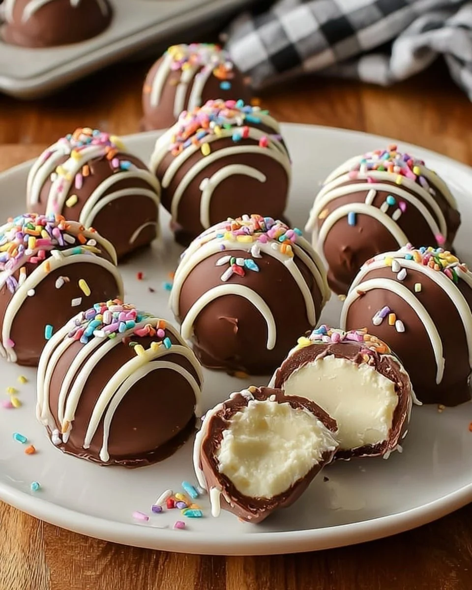 Delicious no bake cheesecake bites on a serving platter