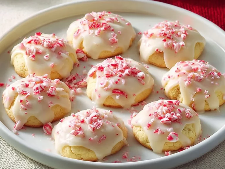 Delicious peppermint holiday cookies on a festive plate