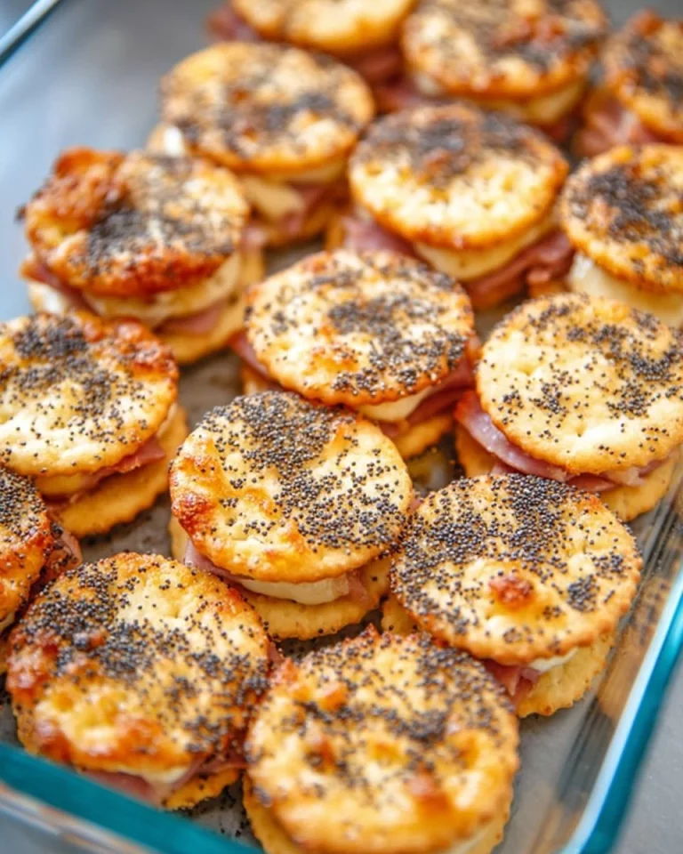 Ritz Cracker party sandwiches served on a platter for a festive gathering