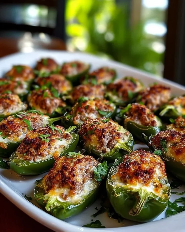Delicious stuffed jalapeño bites ready to be served as a spicy appetizer.