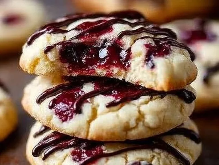 White chocolate cherry shortbread cookies on a plate