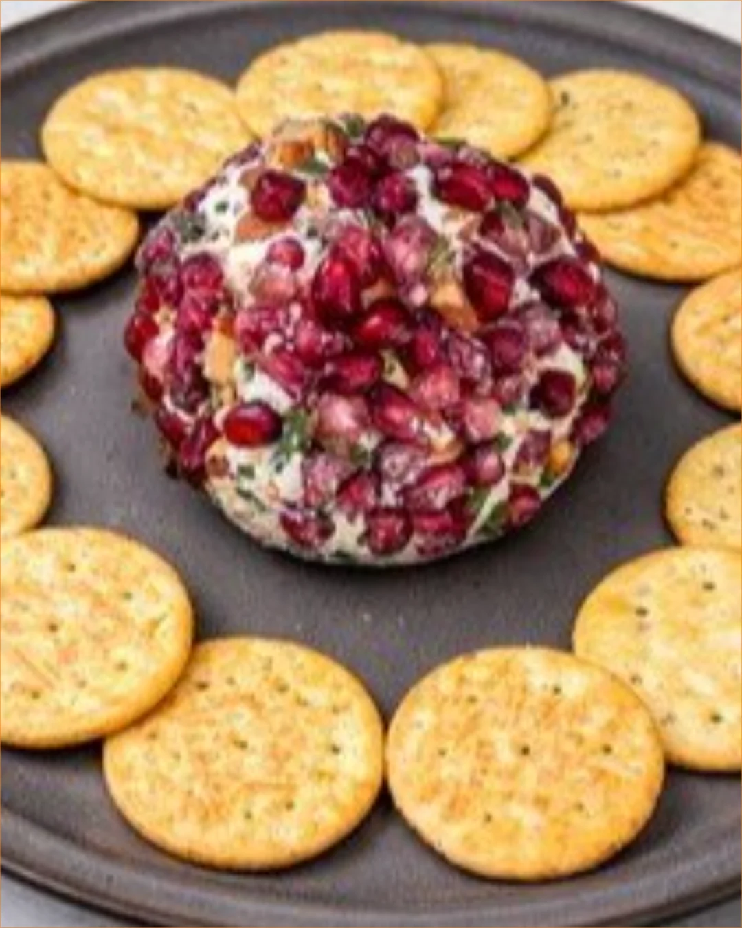 Delicious Boursin Pomegranate Cheese Ball appetizer for holiday parties