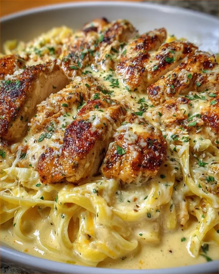 Delicious Cajun Chicken Linguine served with fresh herbs and spices