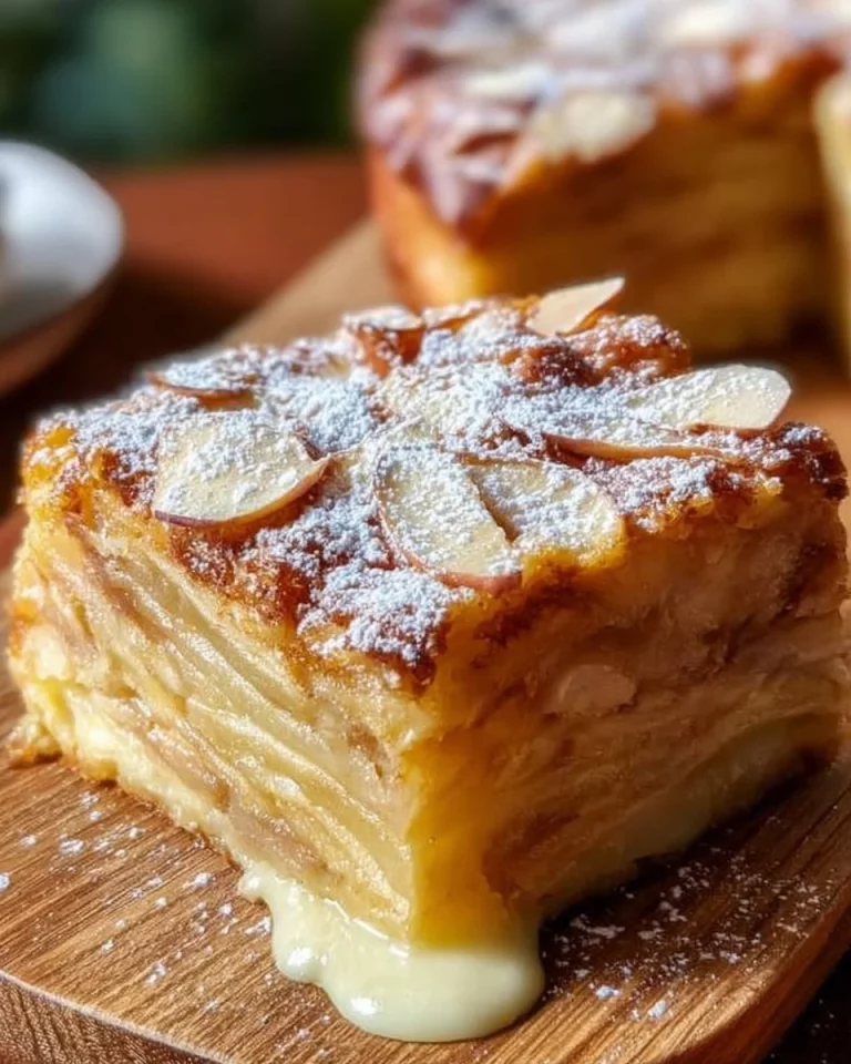 A delicious slice of Canadian Apple Delight topped with fresh apple slices.