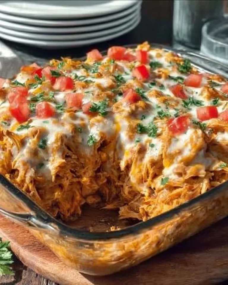 Cheesy Fajita Chicken Casserole with colorful peppers and melted cheese