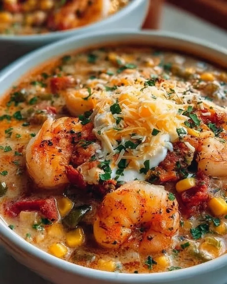 Cozy Canadian creamy seafood and prawn chilli in a bowl with fresh ingredients.