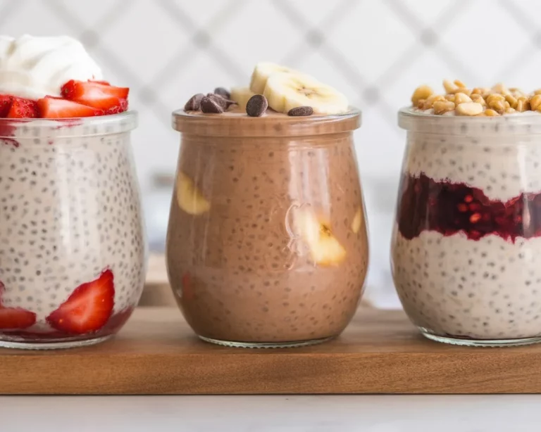 Bowl of creamy Overnight Oats with Greek Yogurt topped with fresh berries.