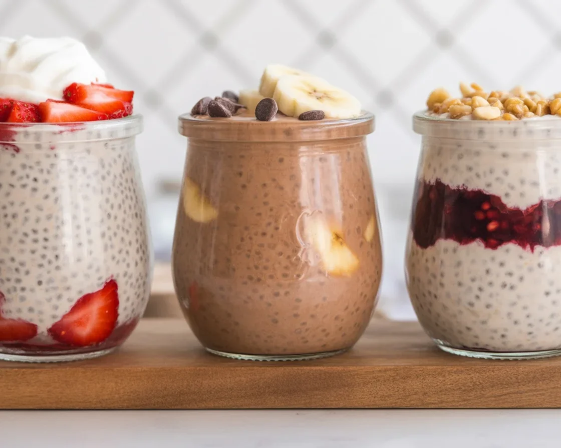 Bowl of creamy Overnight Oats with Greek Yogurt topped with fresh berries.