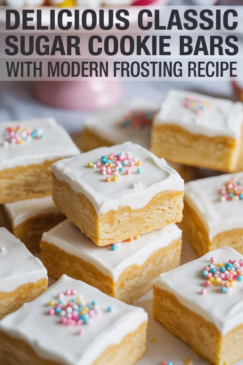 Classic Sugar Cookie Bars with Modern Frosting