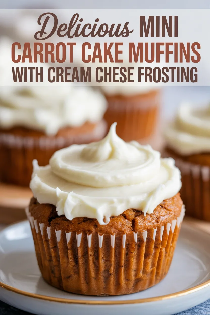 Delicious Mini Carrot Cake Muffins with Cream Cheese Frosting