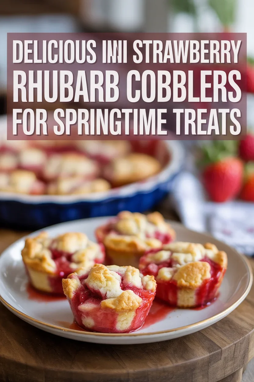 Mini Strawberry Rhubarb Cobblers (spring fruit, small portion)