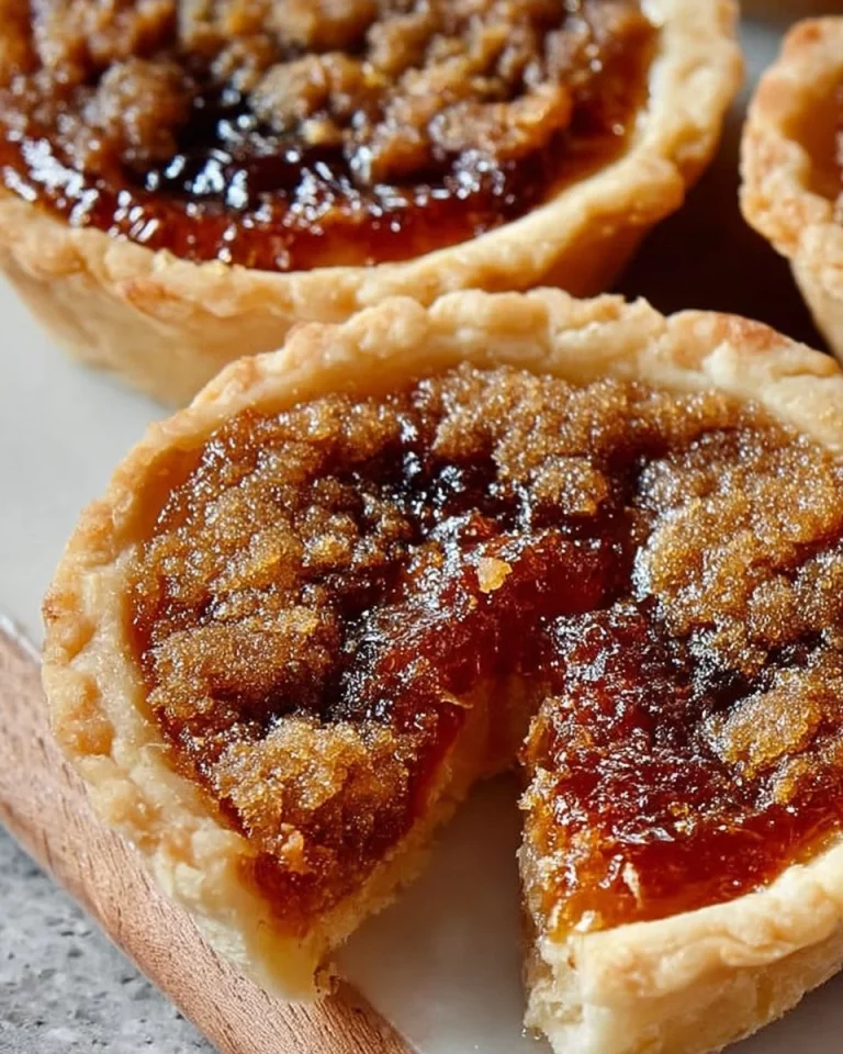 Old fashioned butter tarts on a rustic wooden table