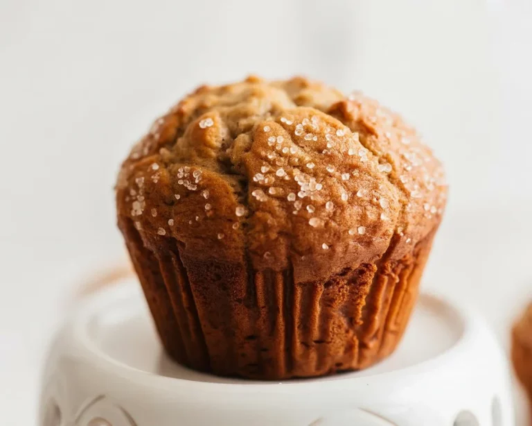 Freshly baked Small Batch Banana Muffins in a muffin pan, made in one bowl, no mixer needed.