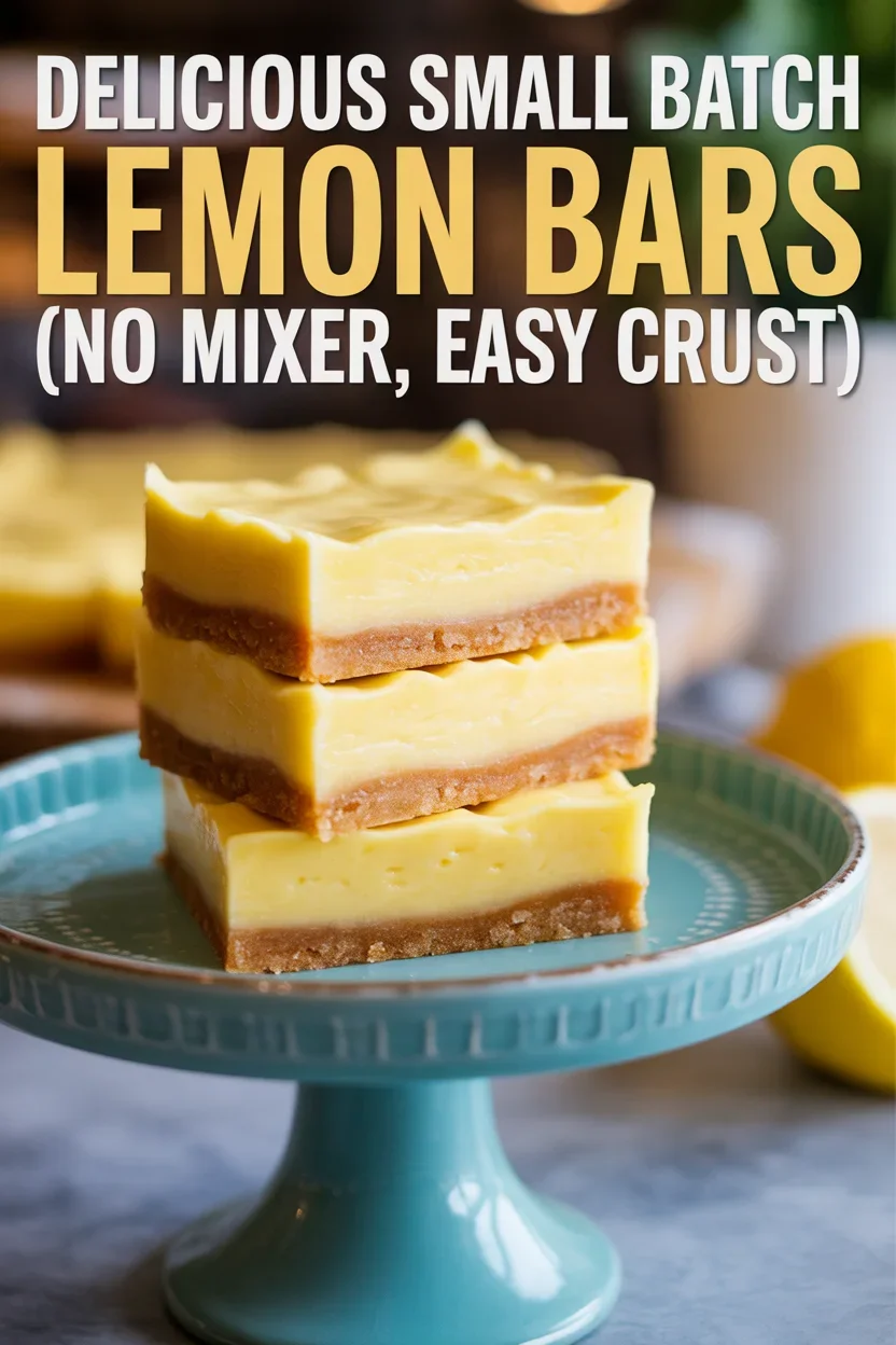 Delicious Small Batch Lemon Bars (No Mixer, Easy Crust)