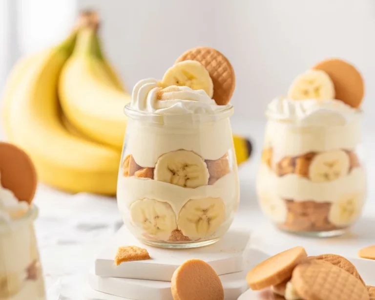 Delicious Old-Fashioned Banana Pudding Cups layered with bananas and cookies