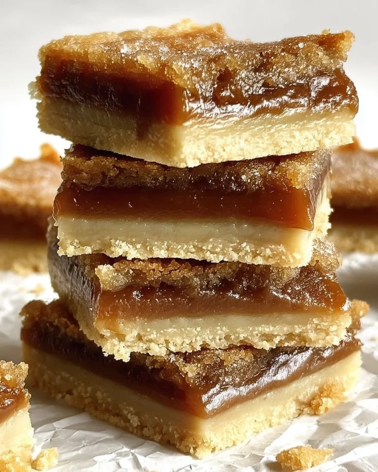 Gooey classic butter tart squares on a white plate with a fork