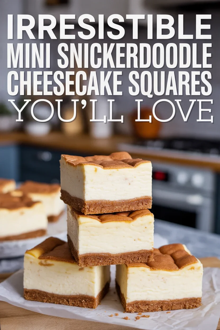 Mini Snickerdoodle Cheesecake Squares (bite-sized twist on classic)