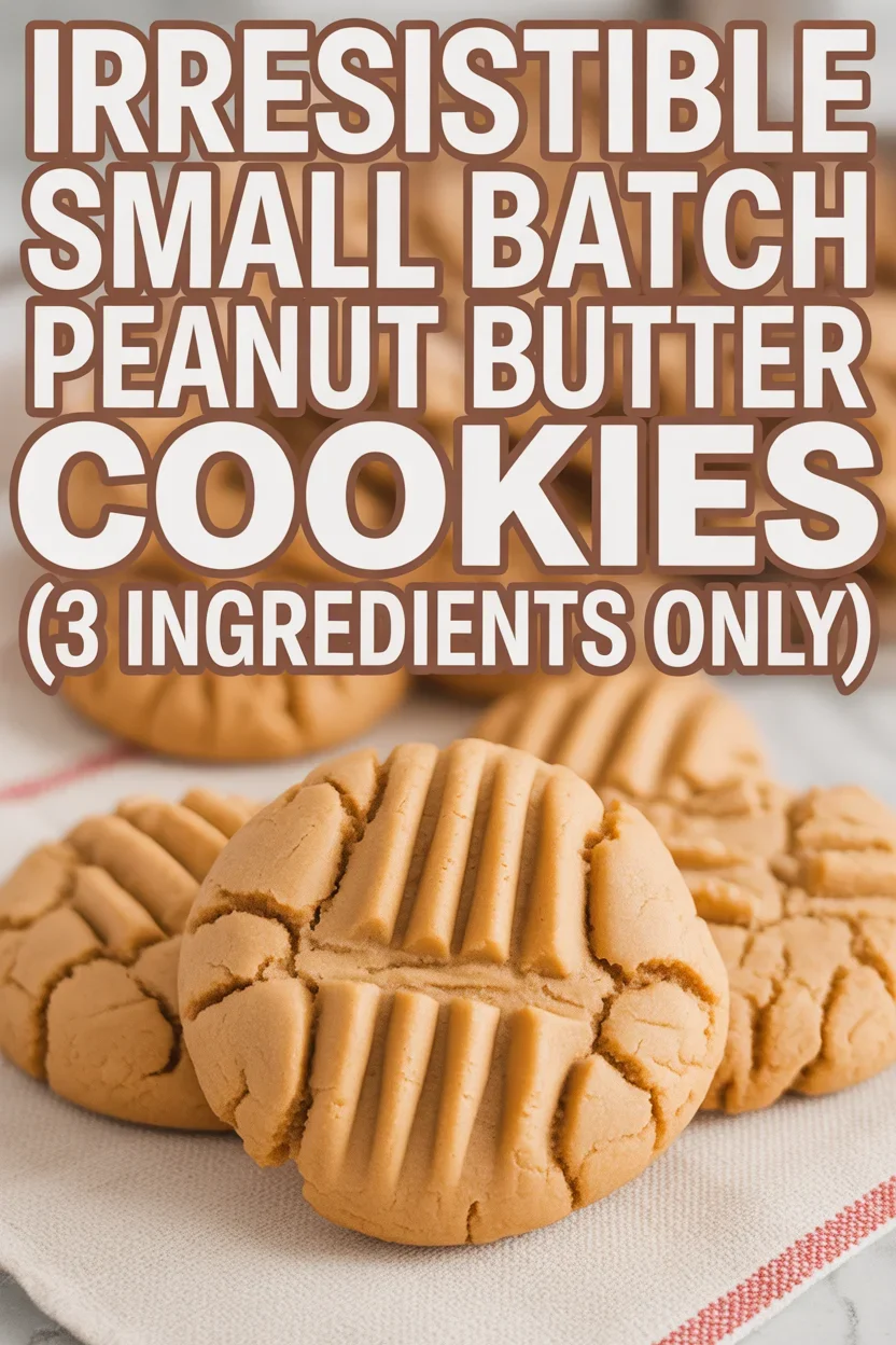 Small Batch Peanut Butter Cookies (3 Ingredients Only)