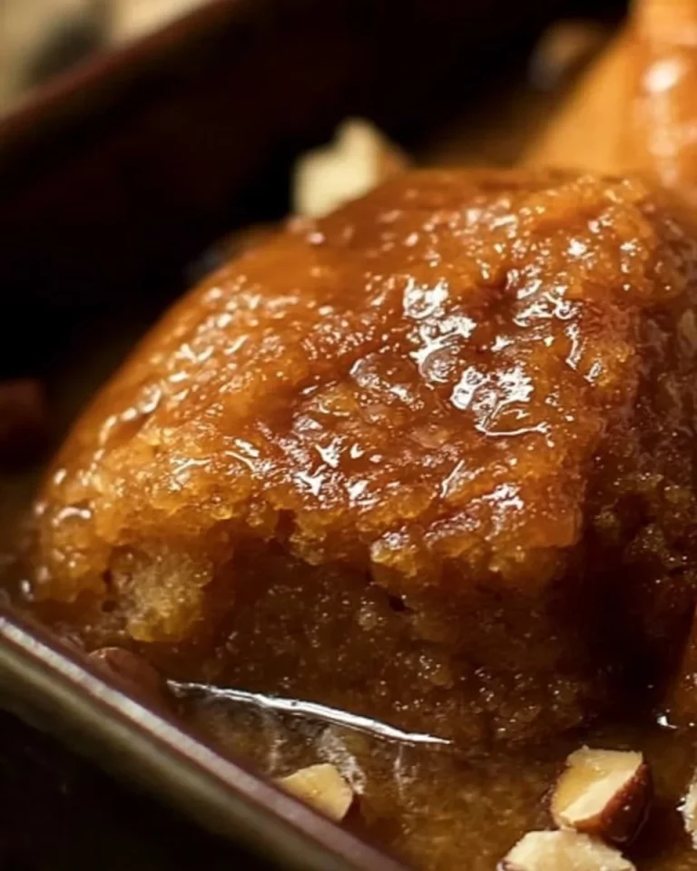 Delicious Maple Walnut Poor Man's Pudding topped with walnuts and maple syrup