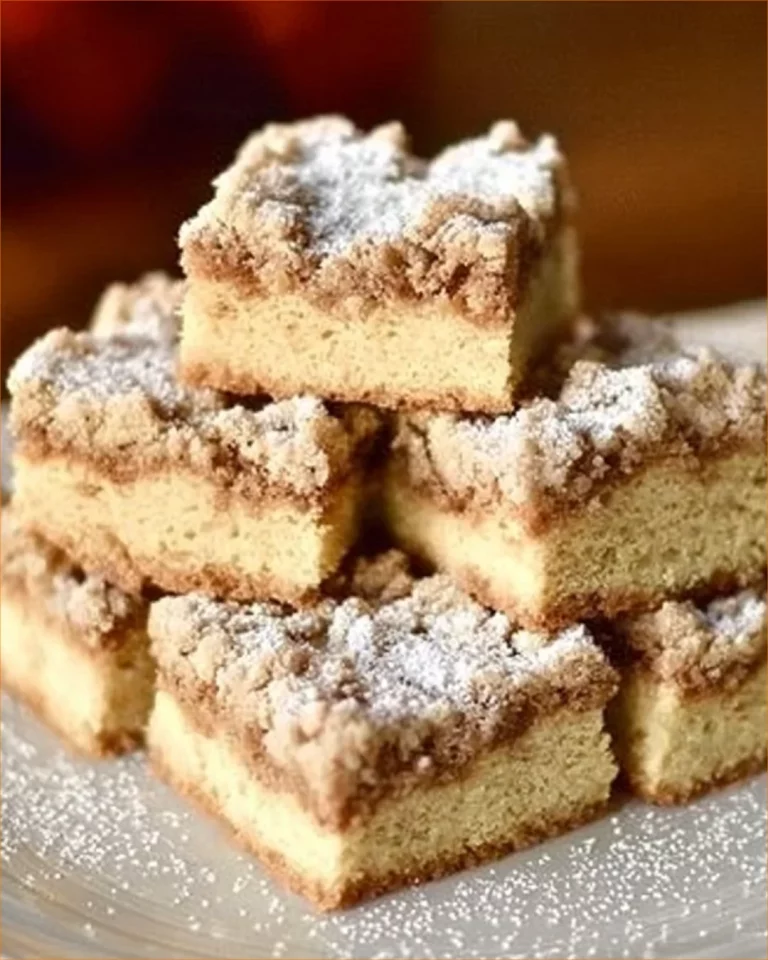 Delicious New York crumb cake with a rich crumb topping