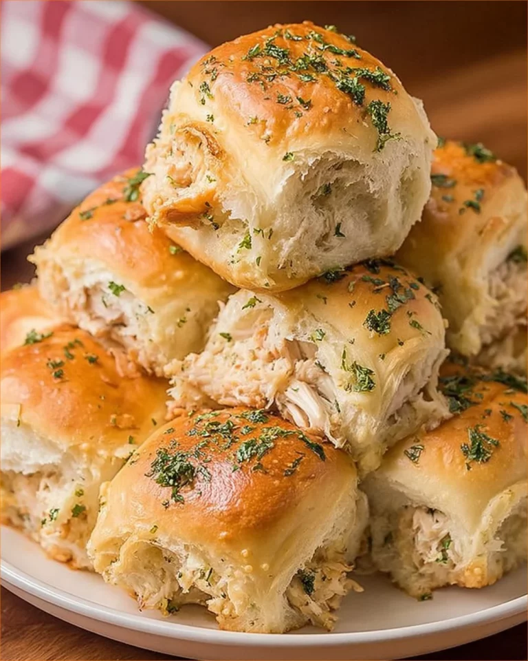 Pesto Chicken Garlic Knot Sliders served on a platter