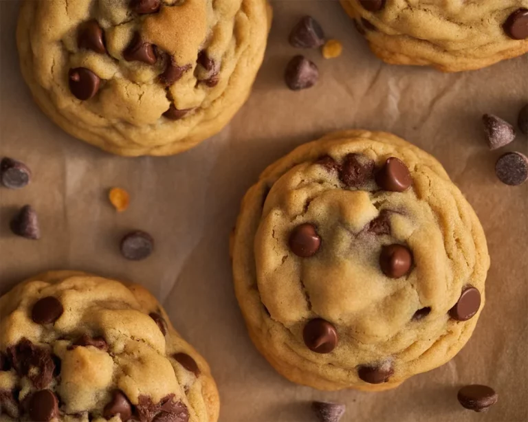 Freshly baked Small Batch Chocolate Chip Cookies with gooey chocolate chips