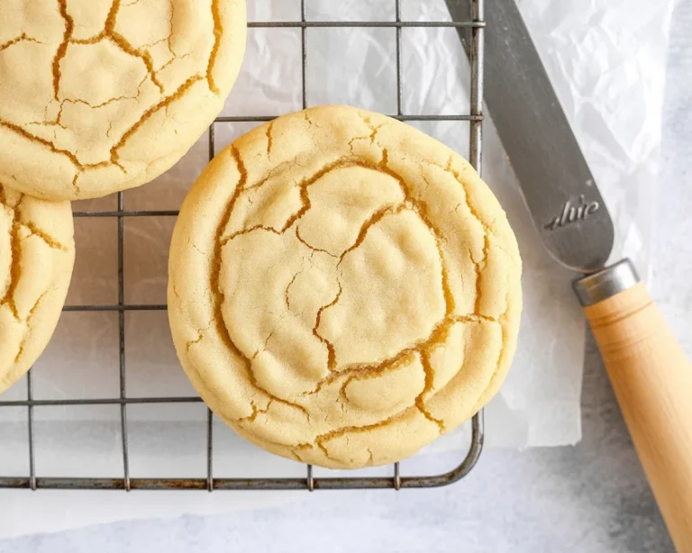 Freshly baked small batch sugar cookies on a cooling rack.