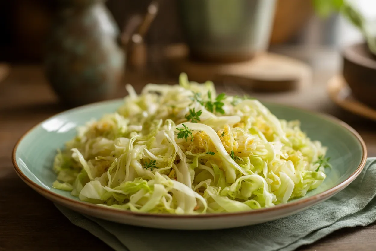 Fried Cabbage with Onions and Garlic