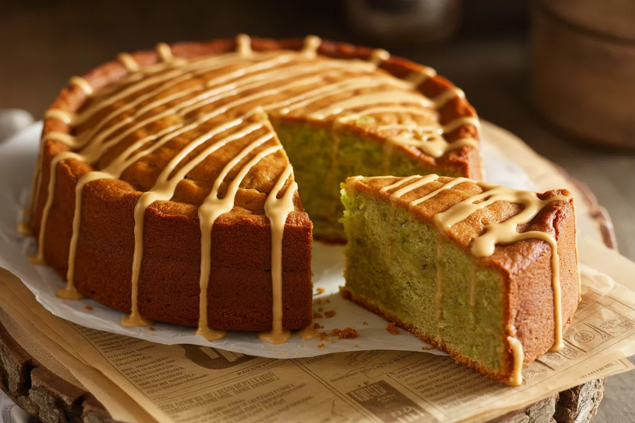 Small-Batch Pistachio Cake with Sweet Glaze (nostalgic pistachio cake buzz)