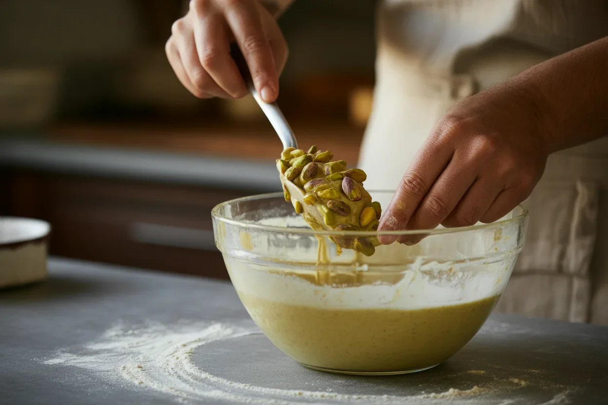 Small-Batch Pistachio Cake with Sweet Glaze (nostalgic pistachio cake buzz)
