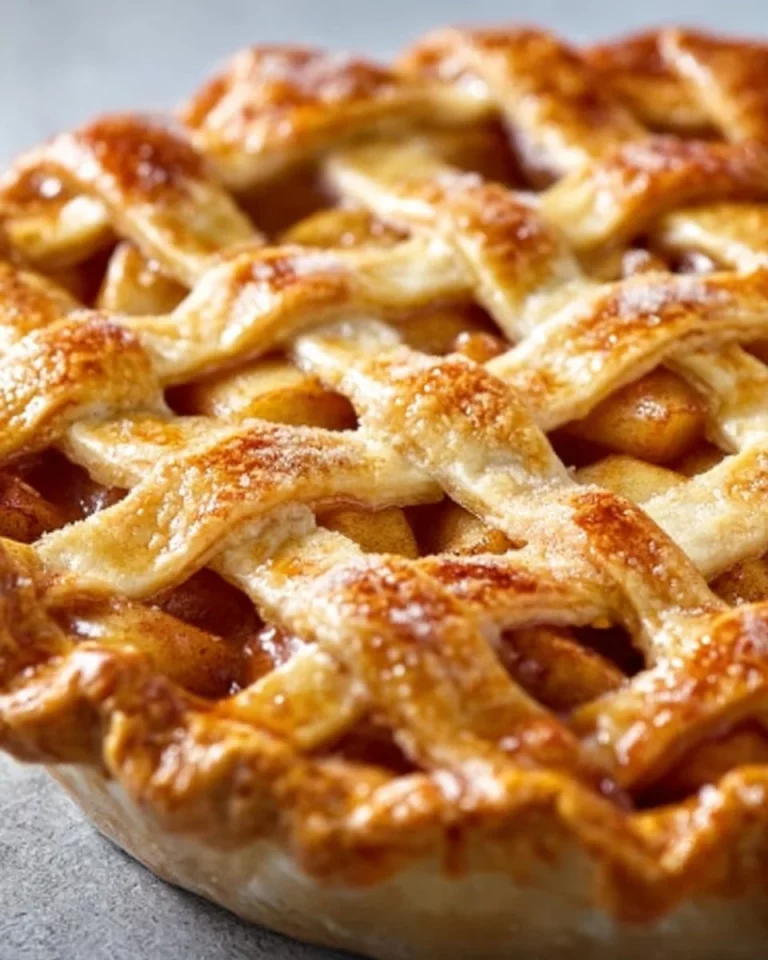 Delicious homemade apple pie with a golden crust and fresh apple filling