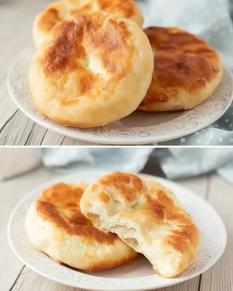 Homemade traditional bannock bread on a rustic wooden table