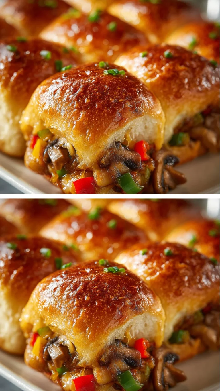 Baked cheese and vegetable sliders served on a platter
