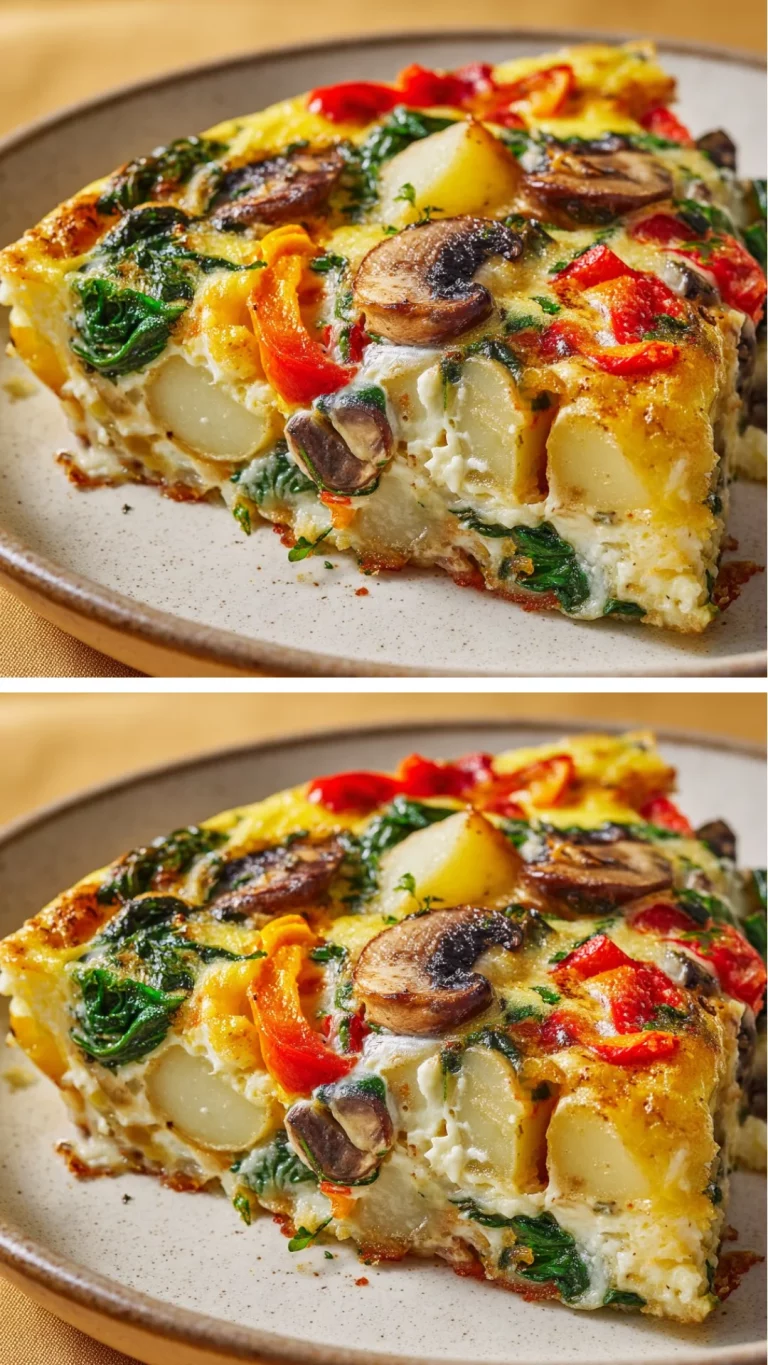 Breakfast-for-Dinner Egg and Vegetable Bake with fresh ingredients