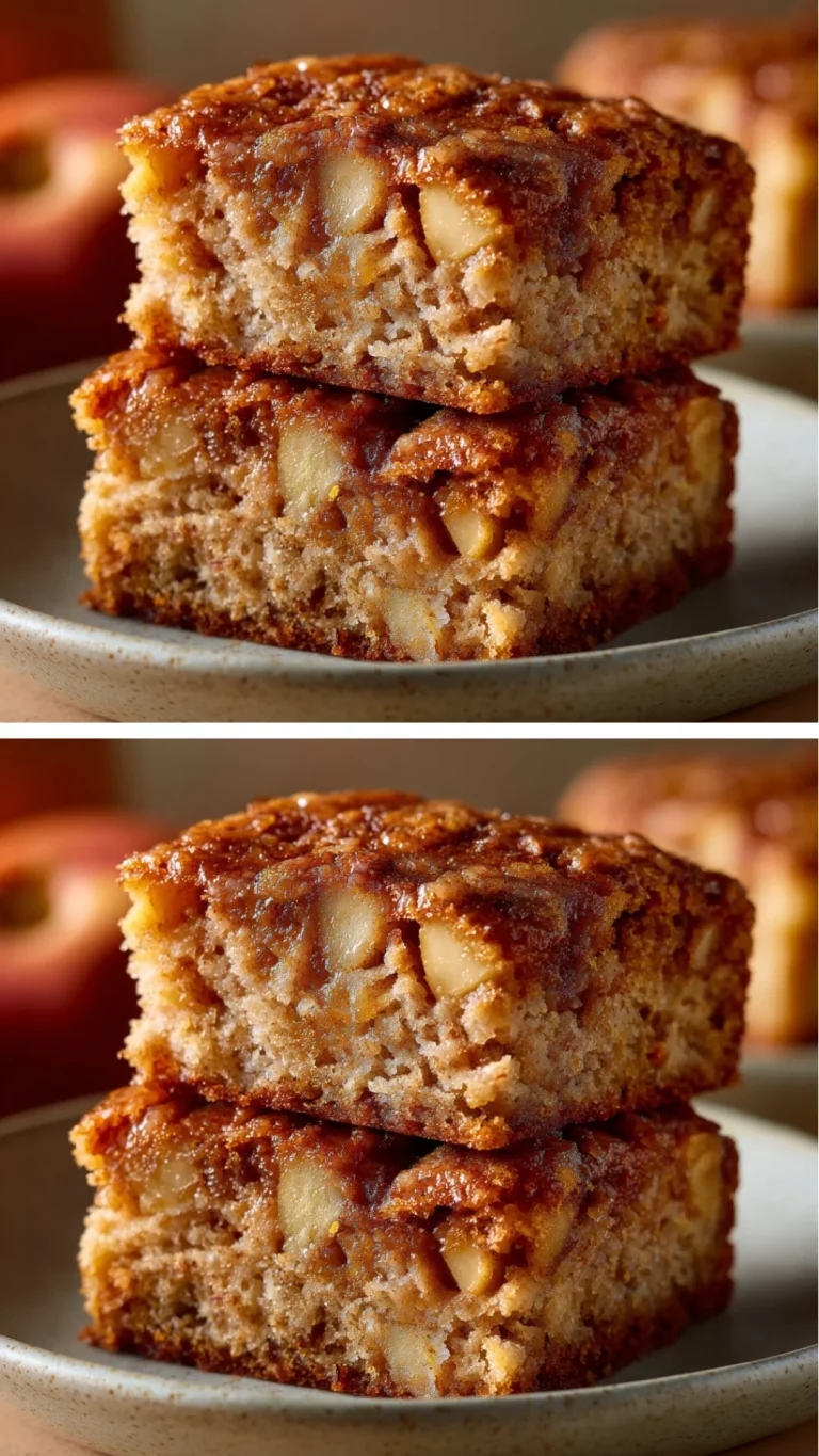 Delicious cinnamon apple snack cake with a moist texture and warm spices.