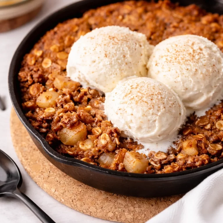 Small-Batch Apple Oat Skillet Bake with tender apples and crispy oat topping