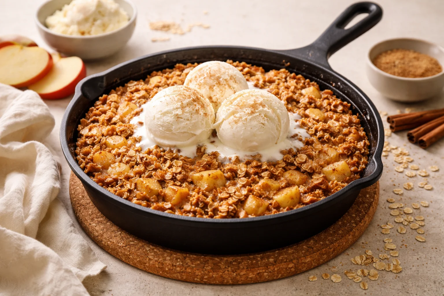 Cozy Small-Batch Apple Oat Skillet Bake for Sweet Mornings