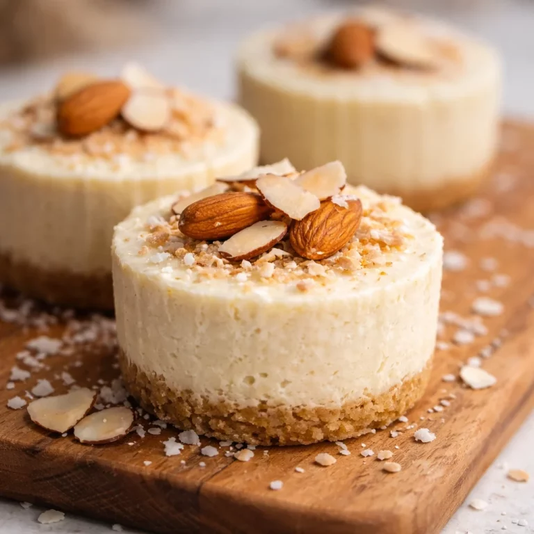 Delicious Flourless Mini Almond Flour Cheesecake, gluten-free and naturally sweetened.