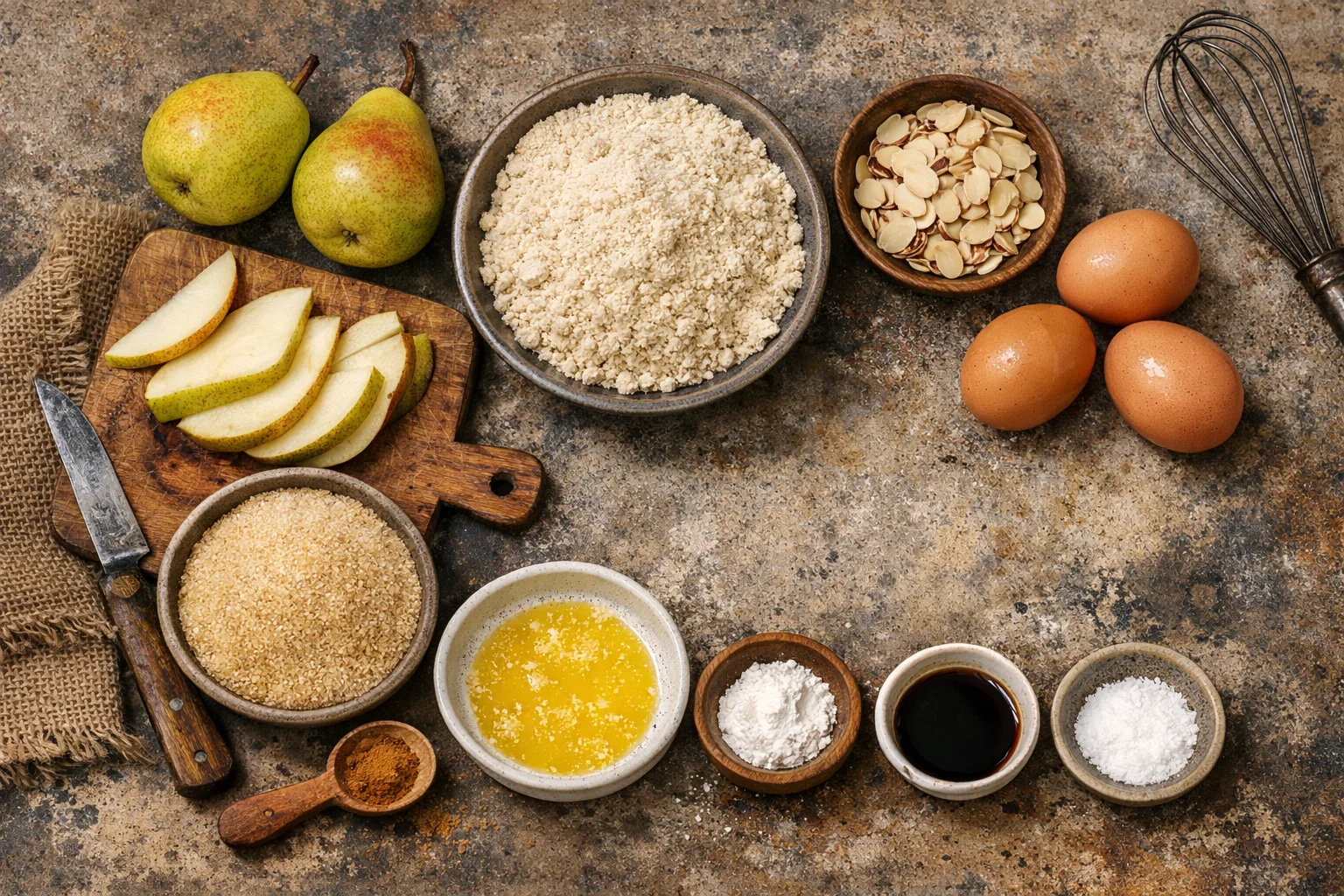 Flourless Pear Almond Skillet Cake