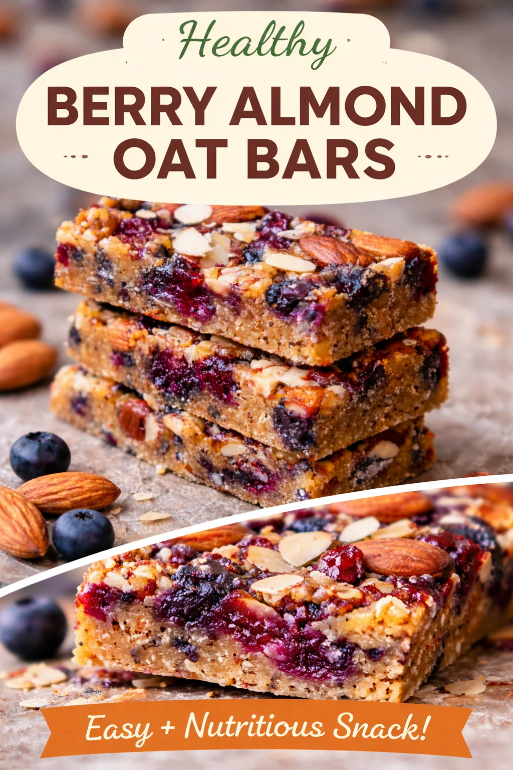 Flourless Blueberry Almond Snack Bars