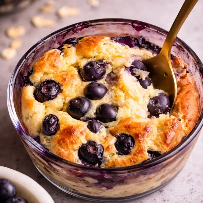 Delicious Flourless Blueberry Cottage Cheese Bake, low-calorie and high-protein breakfast