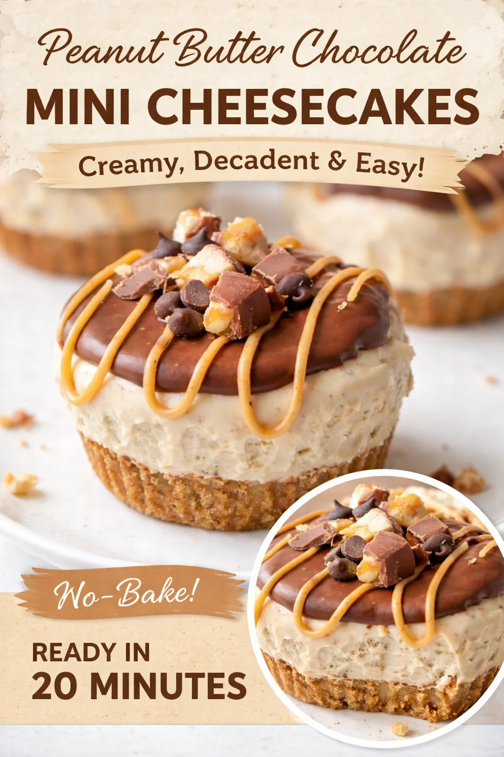 Flourless Frozen Peanut Butter Pie Cups