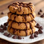 Delicious flourless peanut butter protein cookies with chocolate chips, gluten-free snack
