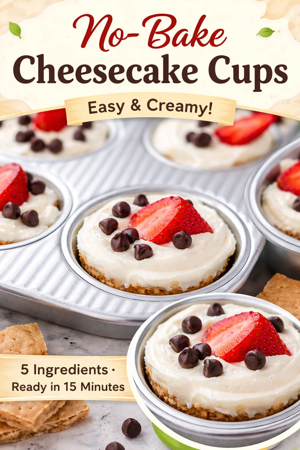 Healthy Mini Frozen Cheesecake Cups (Honey Sweetened)